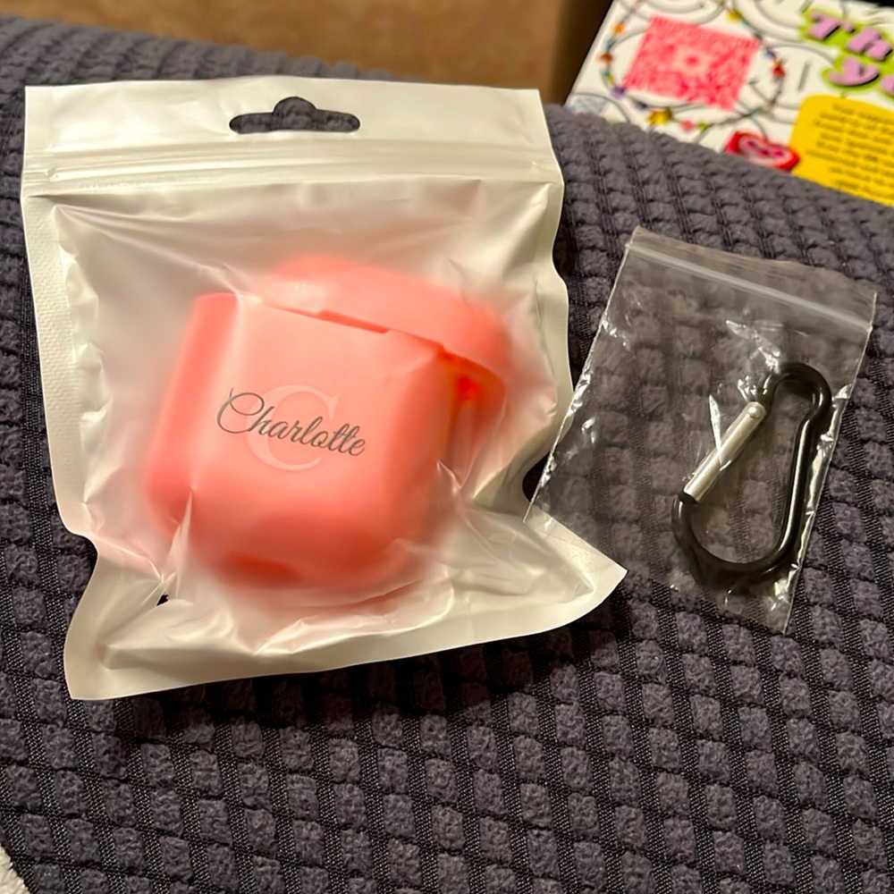 Pink AirPods Case "Charlotte" Cover.  No Clip was Included. Case is Sold "as is"